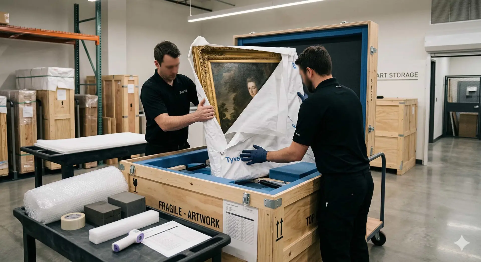 cómo transportar una obra de arte de forma segura con embalaje profesional y manipulación especializada